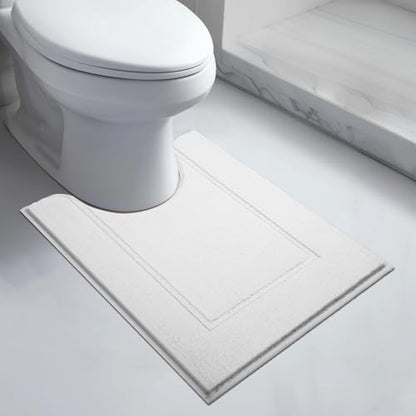 anllugs Bathroom Rugs U-Shaped, 20" x 24" Soft Bath Rugs, White - color: White, size: 20" X 24"