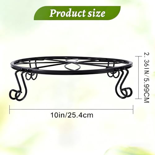 1 Pack Heavy Duty Metal Plant Stands, 10 Inch Round Flower Pot Holders, Rustproof Iron Planter Risers for Indoor Outdoor Use, Patio, Balcony, Garden and Living Room, Black(10in-1pack) - size: 10 inch - 1 pack