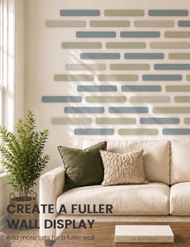 Fluxynara 13" x 2" Felt Wall Panels, Coastal Mist - color: Coastal Mist, size: 8-pack