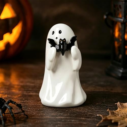 Halloween Ghost Figurine with Holding Bat Ghost Statue - color: Styl 4