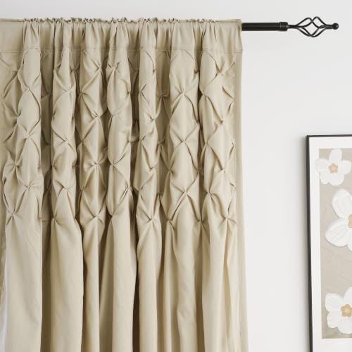 Pintuck Diamond Textured Window Curtains, Thermal Insulated Blackout Window Curtains, Traditional Glam & Farmhouse Window Decor (Camel, 52" W x 84" L) - color: Camel, size: 52"W x 84"L (Pack of 2)