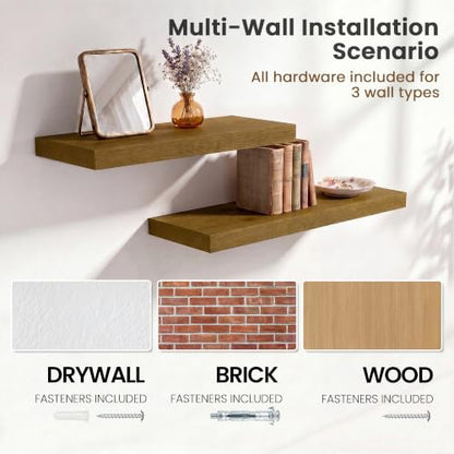 Solid Wood Floating Shelves for Wall 48 inch,Grey Wooden Shelf Set of 1 - color: Grey, size: 48inches-1P
