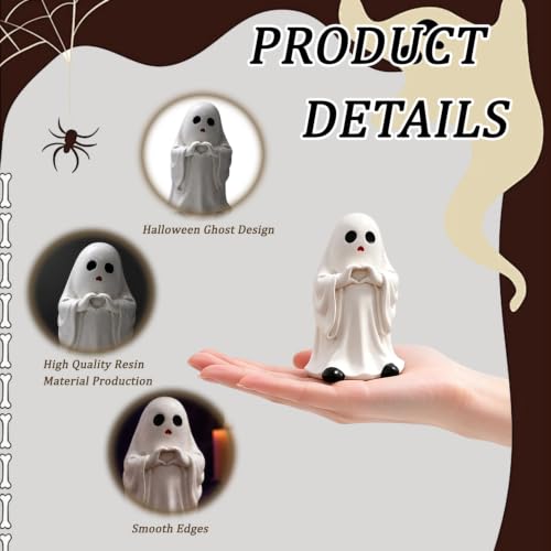 1 Pcs Halloween Figurine Heart Ghost Resin Statues - color: Styl 22