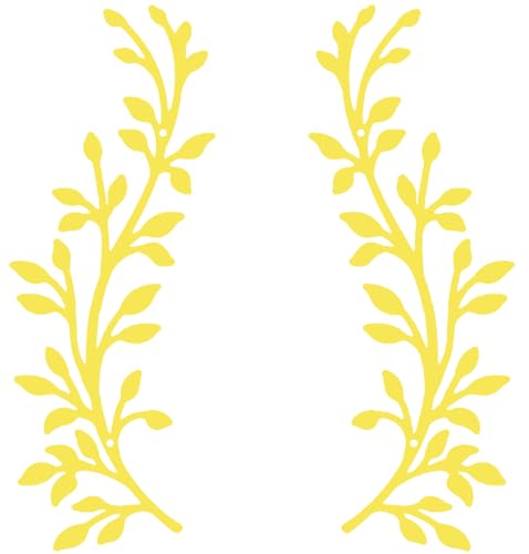 Lunstica 2-Piece 16x6 inch Metal Tree Leaf Wall Decor Vine& Olive Branch Leaf Wall Art Decor: Ideal for Living Rooms, Hallways, & Outdoor Spaces, Doors or Walls（Gold） - color: B02