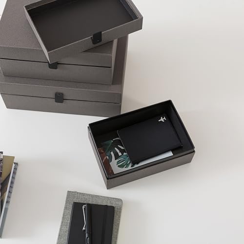 Soul & Lane - Decorative Storage Boxes with Lids, Set of 3, Graphite Grey