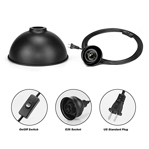 Plug in Pendant Light, 15FT Hanging Lights with Plug in Cord - color: Black