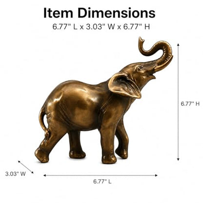 Comfy Hour 6.77 Inch Elephant Statue, Trunk Up Decor - size: 6.77