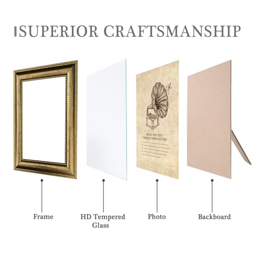 5x7 Picture Frames Set of 4- Rustic Retro Photo Frame with Real Glass Wall Mount and Tabletop Display Family Friends Wedding Gift - color: ps-Mix Color-4pcs, size: 5x7in