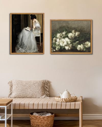 UPWOIGH Margaretha Roosenboom Roses Framed Wall Art, 16 x 24 Inch - color: White Roses, size: 24"L x 16"W