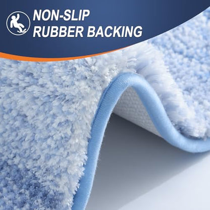 OLANLY Small Bathroom Rugs 24x16, Extra Soft Absorbent Microfiber Bath Rugs - color: Light Blue, size: 24" X 16"