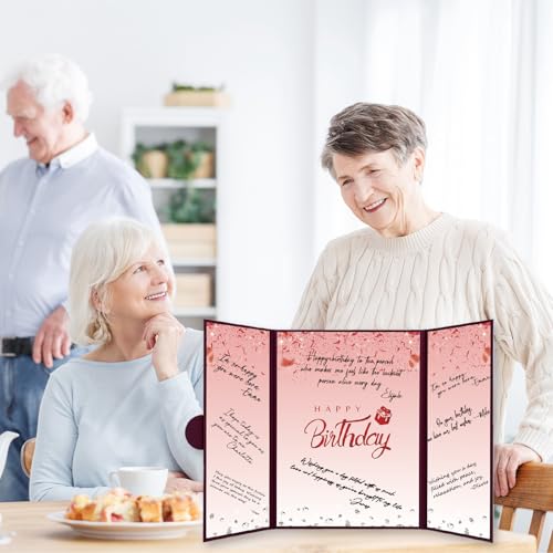 Crenics Burgundy Happy Birthday Guest Signature Book Alternative 18" x 12" - color: Burgundy
