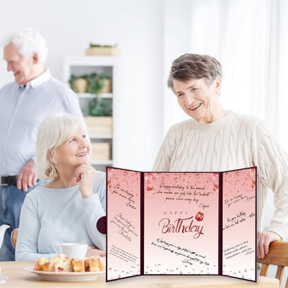 Crenics Burgundy Happy Birthday Guest Signature Book Alternative 18" x 12" - color: Burgundy