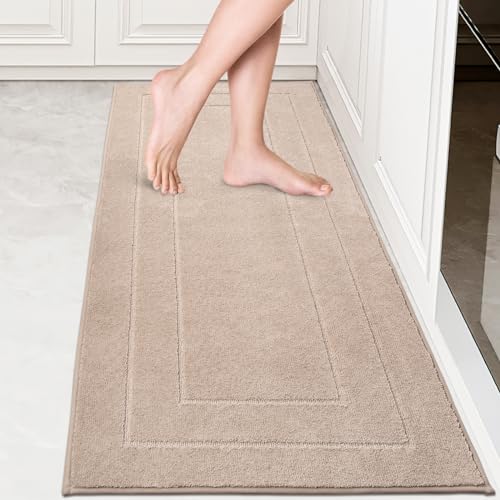PURRUGS Kitchen Runner Rug, Kitchen Mat, 24" x 59", Beige - color: Beige, size: 24" X 59"