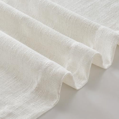 Natural Pinch Pleated Linen Semi Sheer Curtains 54 Inch Length 2 Panels - color: Natural, size: 40"W x 54"L (Pack of 2)