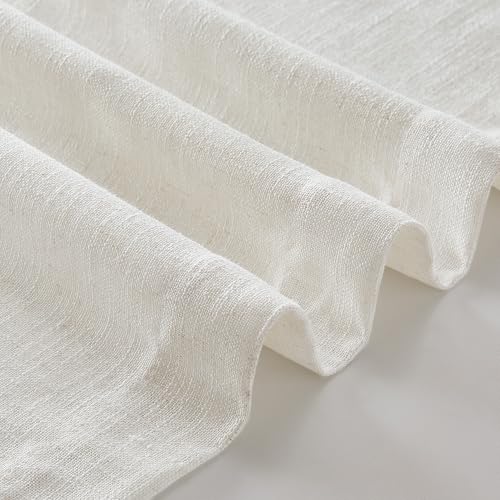 Natural Pinch Pleated Linen Semi Sheer Curtains 54 Inch Length 2 Panels - color: Natural, size: 40"W x 54"L (Pack of 2)