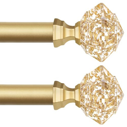 TONIAL Luxury Gold Translucent Replacement Finials for 3/4 Inch Curtain Rod - color: Luxury Gold