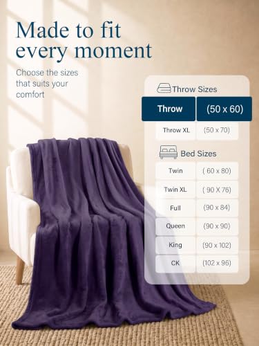 Utopia Bedding Ultra Soft Fleece Bed Blanket Throw Size Purple (50x60 Inch) - color: Purple, size: Throw (50x60 Inch)