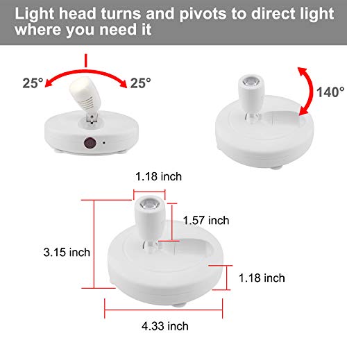 LUXSWAY Wirelss LED Spotlights Battery Art Lights with 2Remote Dimmable Accent Lights Display Picture Lights with Rotatable Head Stick On Wall Lights for Poster Dartboard Artwork-2Pack - color: White-2Pack