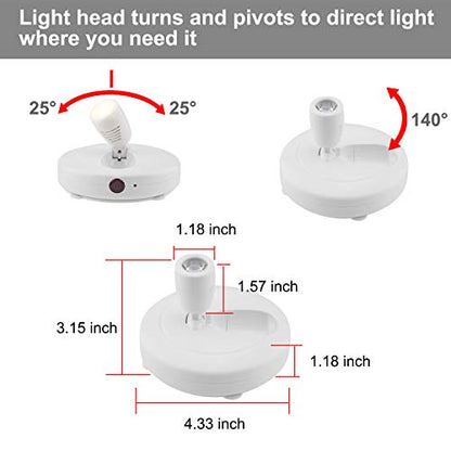 LUXSWAY Wirelss LED Spotlights Battery Art Lights with 2Remote Dimmable Accent Lights Display Picture Lights with Rotatable Head Stick On Wall Lights for Poster Dartboard Artwork-2Pack - color: White-2Pack