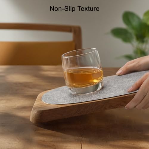 Myir JUN 14" Round Placemats Set of 4, Reversible Dual-Color Place Mats - color: Cream-white Sage Green