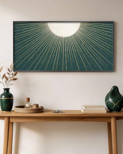 HUARCEY Metal Framed Large Textured Boho Wall Art for Bedroom Above Bed - color: Sunshine