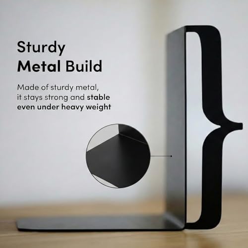 Decorative Bookends for Shelves, Bracket Shaped, White