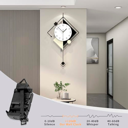 Modern Big Decorative Metal Silent Wall Clock for Living Room Decor - size: 15*26INCH