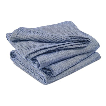 EMME Muslin Cotton Blanket Adults Heather Navy Throw XL 50"x70" - color: 01 - Navy, size: Large Throw (50" X 70")
