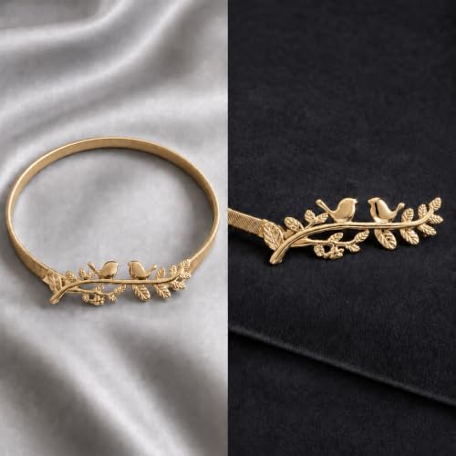 6Pack Curtain Tiebacks Aluminum Alloy Spring Design Curtain Holdback Leaf Carving Design Curtain Ties for Drapes Curtain Ties Backs Curtain Modern Style Curtain Holdback Decor(Gold Bird) - color: Gold Bird
