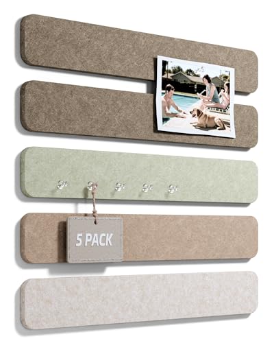 Fluxynara 13" x 2" Felt Wall Panels, Linen Dusk - color: Linen Dusk, size: 5-pack