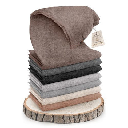 Cashmere Blanket – Hand Woven 100% Cashmere Wool Throw Blanket, 135 x 270 cm – Plain Cozy, and Soft Blanket for Bed, Sofa, or Couch - Made in Nepal - color: Dark Brown