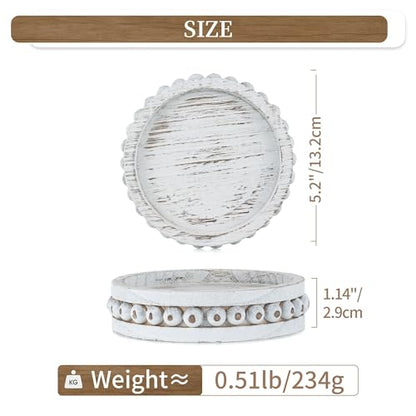Hanobe Wooden Candle Holder for Pillar Candles Set of 3 Candlestick Holders