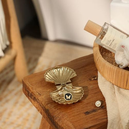 NIKKY HOME Gold Seashell Trinket Jewelry Box, Mini Ring Storage Organizer