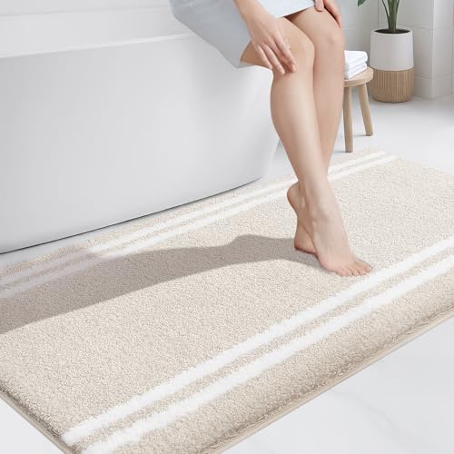 PURRUGS Bathroom Rug, Bath Mat, 30" x 60", Beige - color: Beige, size: 30" X 60"