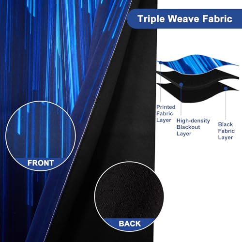 Navy Blue Blackout Curtains for Bedroom, Ombre Blackout Curtains 63 Inch Length 2 Panels Set, Thermal Insulated Room Darkening Drapes with Grommet Top, 42W x 63L - color: 04 Blue, size: 42"W x 63"L (Pack of 2)