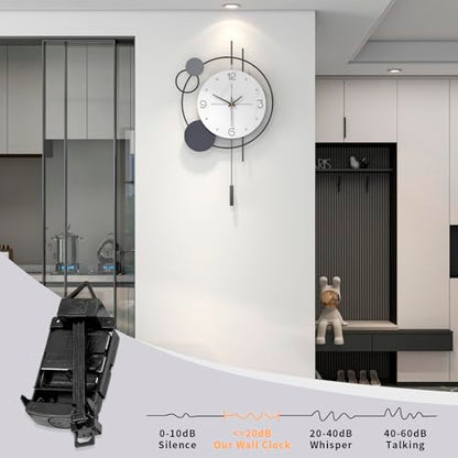 Decorative Modern Wall Clock for Living Room Decor Non Ticking