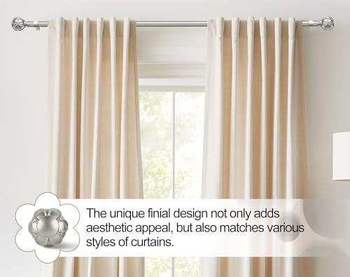 KAMANINA 1 Inch Curtain Rod 28-48 Inch, 2 Pack Antique Silver Drapery Rods - color: Antique Silver, size: 28-48"(2Pack)