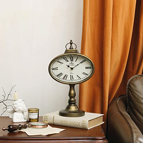 NIKKY HOME Large Mantel Clock, Antique Clocks Silent-Non-Ticking