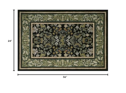 GarveeHome Christmas Rugs 2x3 Non Slip Washable Entryway Rug, Green Black - color: Green Black, size: 2' x 3' (Rectangular)