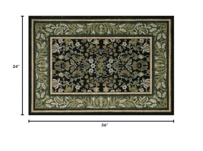 GarveeHome Christmas Rugs 2x3 Non Slip Washable Entryway Rug, Green Black - color: Green Black, size: 2' x 3' (Rectangular)