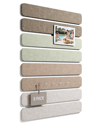 Fluxynara 13" x 2" Felt Wall Panels, Linen Dusk - color: Linen Dusk, size: 8-pack