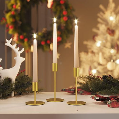 zeochyni Gold Taper Candle Holder Metal Candlestick Holders Set of 6 - color: Gold, size: Set of 6