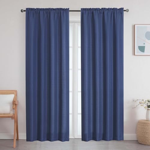 Blue Curtains 84 Inches Long 2 Panels for Bedroom Living Room - color: Blue, size: 40"W x 84"L (Pack of 2)