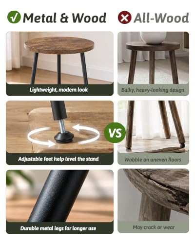 GENTINGBRO plant stand indoor 5 pack wood plant stool set mid century