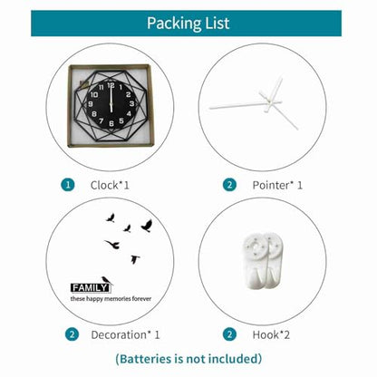 Modern Wall Clocks for Living Room Decor 12in Black Analog Clock - size: 12 Inch