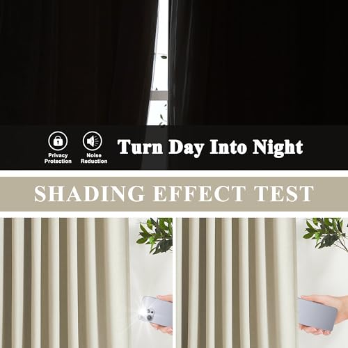 Vision Home Sand Pinch Pleated Full Blackout Curtains Linen Blended Room Darkening Window Curtains 72 inch for Living Room Bedroom Thermal Insulated Pinch Pleat Drapes with Hooks 2 Panel 40" Wx72 L - color: Sand, size: 40"W x 72"L (Pack of 2)