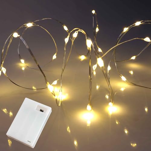 QBIS Warm White Christmas Lights Battery Operated, 40 Micro LEDs 6.5ft - size: 1PK-40 Warm White