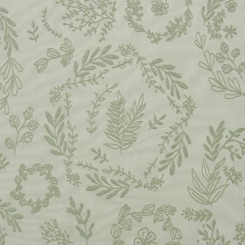 Kotile Sage Green Sheer Curtains 84 Inches Long, Boho Lace Window Panels - color: Sage Green, size: 52"W x 84"L (Pack of 2)