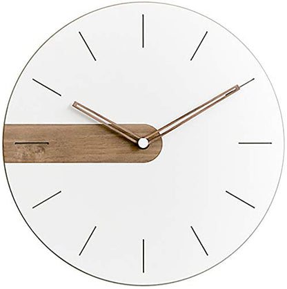 Stephanie Imports Modern Minimalist Exposed Wood Silent Wall Clock (Numberless) - color: Raw Wood (Numberless)