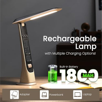 WILIT Rechargeable Lamps Cordless Table Lamp, Foldable Portable Desk Lamp, Battery Operated Lights with Stepless Brightness&Time Display for Home Office, Book Lights, Desk Accesories, Tea White - style: Classic-Tea White